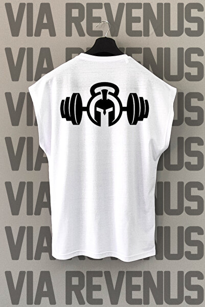 Vordevia Tricou sport Gladiator Gym, imprimat pe spate, cu mâneci zero