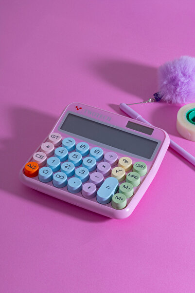 TWOTECH Hesap Makinesi Geniş Ve Renkli Tasarım - Pembe Renk Bl2115