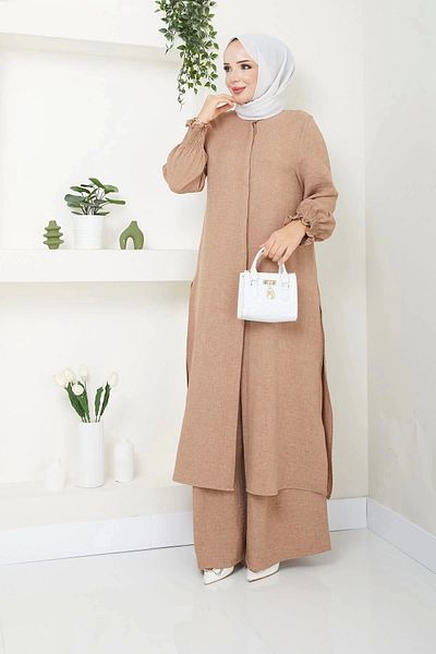 kaes giyim Σετ μακρύ γυναικείο χιτώνα Hijab