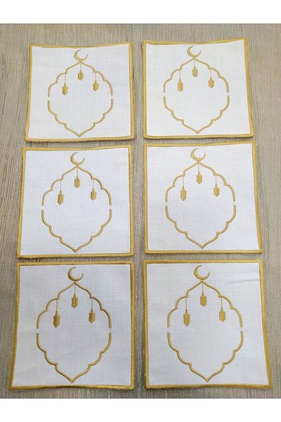 GNR Embroidered Ramadan Napkin 6 Pieces Iftar and Sahur Service
