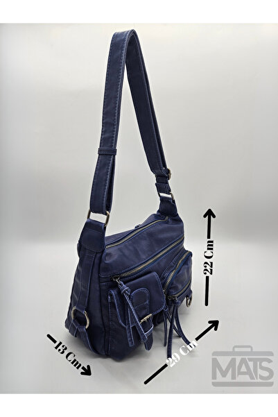 Matthew Cox Eskitme Yıkama Mavi Çapraz Omuz Çantası 9080