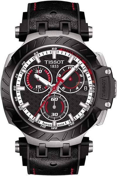 TISSOT ساعة يد كرونوغراف للرجال بسوار أحمر T1154172705101