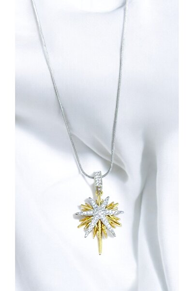 GM TAKI Steel Necklace North Star Figured Gold and Silver Stainless Steel
