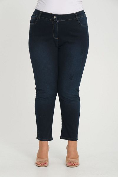 SERRA BÜYÜK BEDEN Ankle Length Trousers - with Fraying Detail