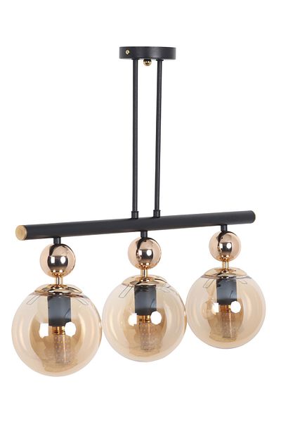 MŞ Aydınlatma Note Computer Accessory - Black Gold 3 Baglama Chandelier