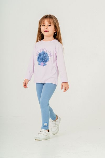 FYONCH Seashell Embroidered Seasonal Corded Leggings Set