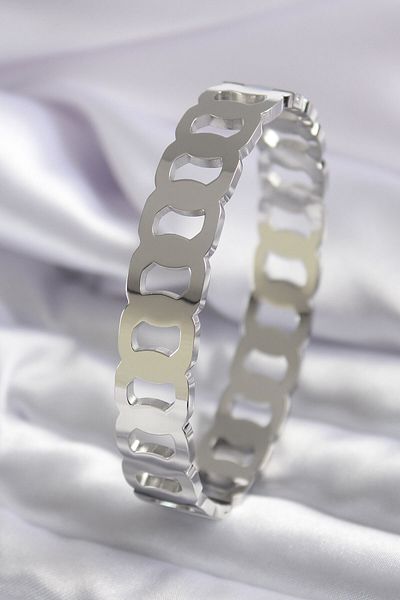 Skygo 316l Steel Silver Color Snap Ring Model Women's Handcuffs - Tj-bb5573
