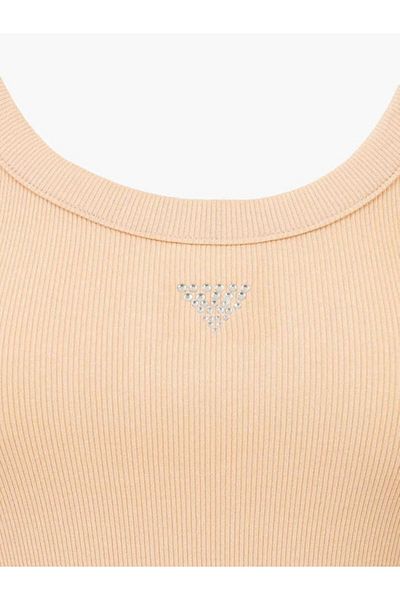 Guess Jeans Blugi de damă bej cu logo triunghi mic Guess
