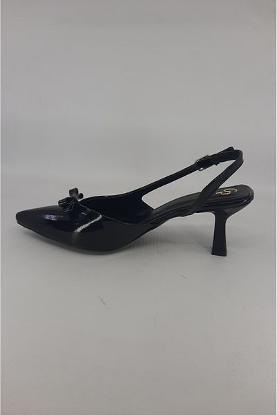 trender Black Patent Leather Women's Classic Heeled Shoes 14-7010(710)