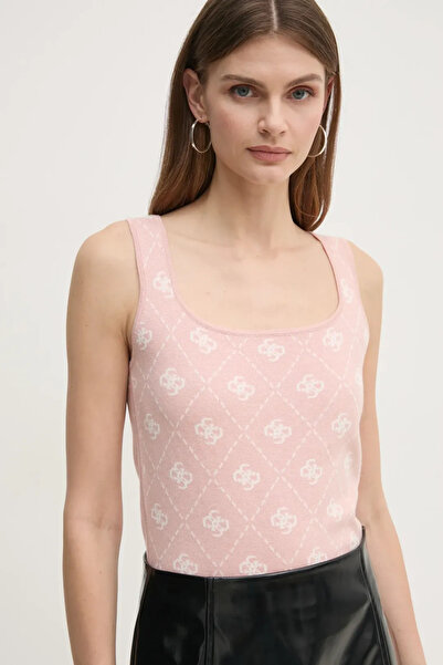 Guess Jeans Dámský růžový top s celoplošným potiskem 4G Guess džíny