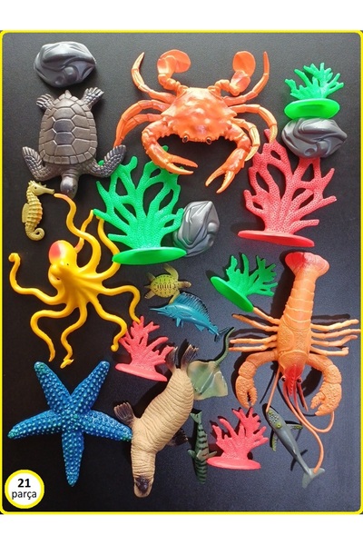 OYUNCAKSAHİLİ Balık Ahtapot Katil Balina Karides Yengeç Fokbalığı Yunus Denizyıldızı Kırılmaz Akvaryum Oyuncak
