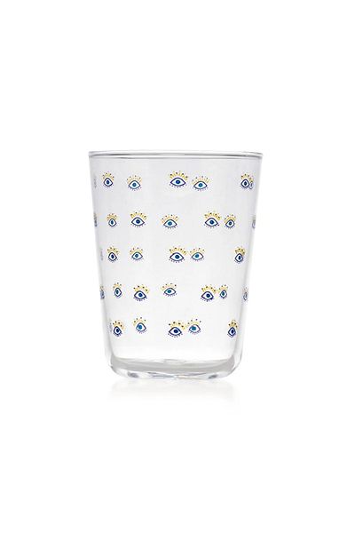 LC Waikiki Blue Eye Printed Glass Cup Set of 6 200 ml