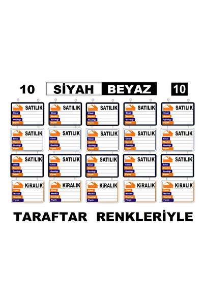 ETİKETLİK FİYATLIK Real Estate Frame System with Black/White 20 Tara Tart Colors