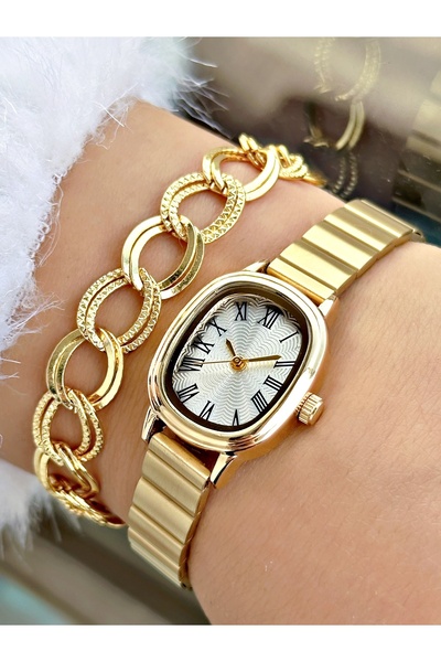 Tisaati Limited Edition Vintage Roman Numeral Metal Cord Women's Wristwatch w...