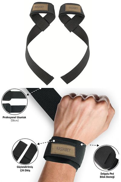 KAŞIKBEY Pack of 2 Wrist Heft Lifting Strap Fitness Crossfit Weightlifting Strap