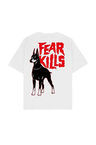 SVART WEAR Tricou unisex FEAR DOG semnat B cu imprimeu O supradimensionat