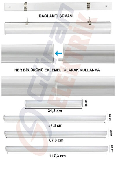 Cata 2469 Mutfak Tezgah Altı Aydınlatma Beyaz 20w 120cm