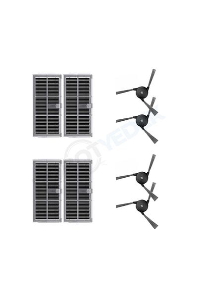 robotyedek Dreame X40 Ultra L40 Ultra Compatible Hepa Filter and Side Brush-8 Pieces