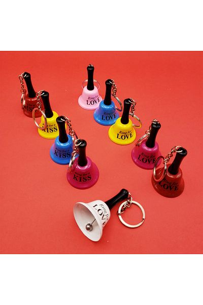 rennway 6.5 cm Mixed Color School Hand Bell Tiny Hand Bell Mixed Color 1 Piece Keychain