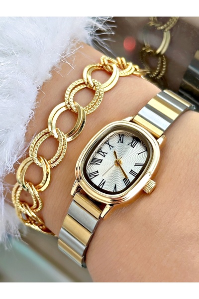 Tisaati Limited Edition Vintage Roman Numeral Metal Cord Women's Wristwatch w...