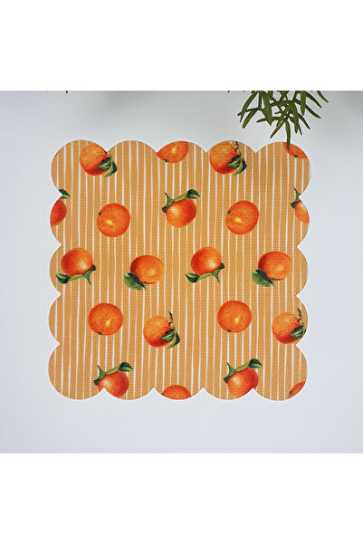 Genel Markalar Çizgili Portakal Desenli Lazer Kesim Kumaş Kokteyl Peçetesi 1 ...