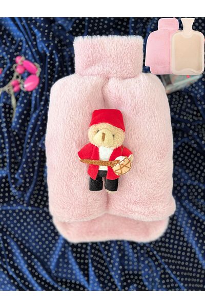 TREND COLOR Ramadan Special Dear Powder Pink Men's Hot Water Bagged Plush Teddy Bear Foot Warmer 2 Liters