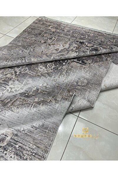 Neşem Halı Boutique DIORA HALI  PIERO 7283 B GRI DOĞAL İPLİK BAMBU DOKUMA MAK...