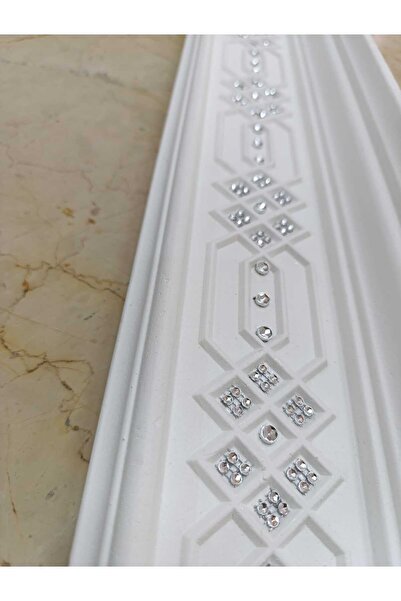 GÜÇLÜ Selçuklu Desenli Gümüş Gri Taşlı Stropiyer 5 Adet-10 Mt (2 Mt uzunluk)