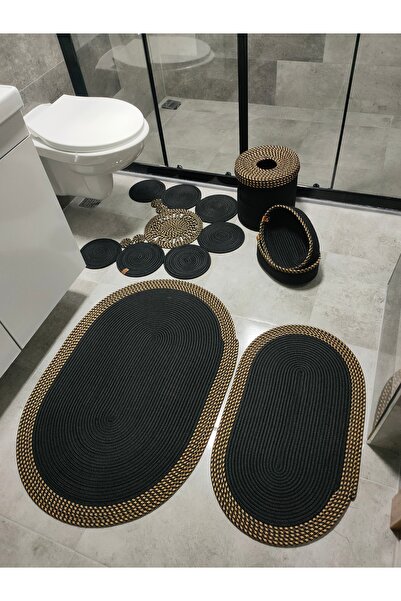 ADES HOME DESİGN Jüt,Banyo Takımı,Banyo Seti,Banyo Paspası, Paspas Takımı,Mak...