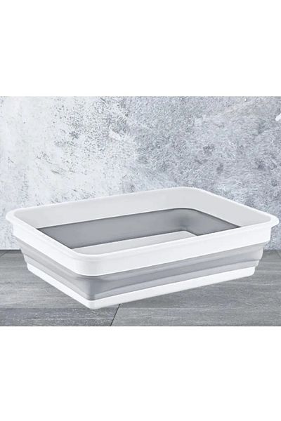 ALPAR Folding Basin Bucket 4 Liters - Accordion Foldable Rectangular Office A-5 Storage