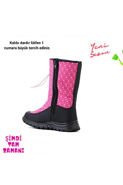 Cool Παιδικές μπότες χιονιού Maria-P Fuchsia με Fleece Inside New Season Προσοχή