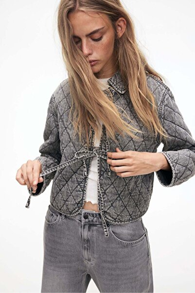 H&M Quilted denim jacket