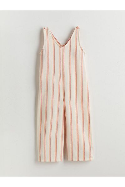 LC Waikiki Lcw Kids Crew Neck Striped Girl's Salopet