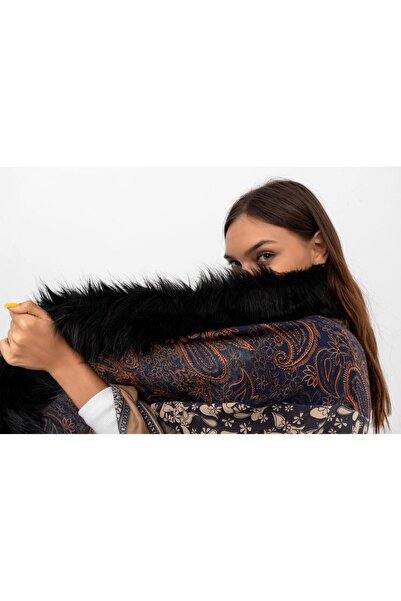 Axesoire 11188-3 Paisley Patterned Mink Poncho