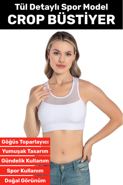 Wintoup Special Production Breast Enhancer Anti-Sagging Sports Daily Use Tulle Detail Very Stylish Crop Bustier