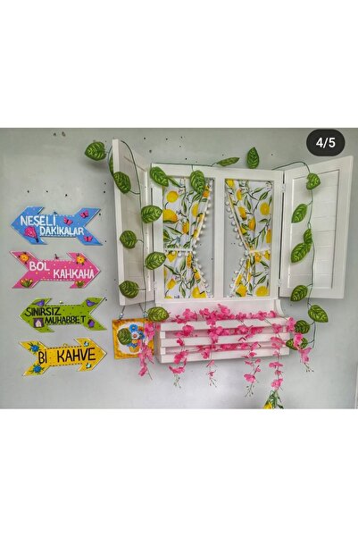 Home Balkon duvar dekoru,ahşap panjurlu pencere ve ok set,el yapımı