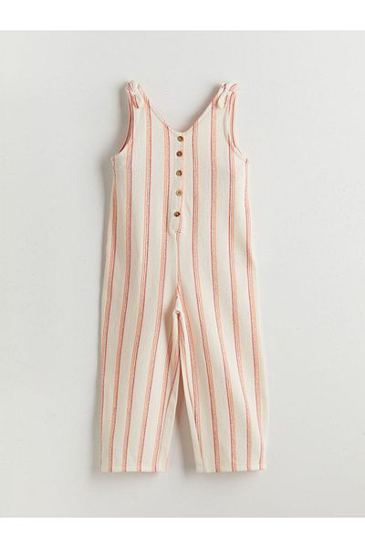 LC Waikiki Lcw Kids Crew Neck Striped Girl's Salopet