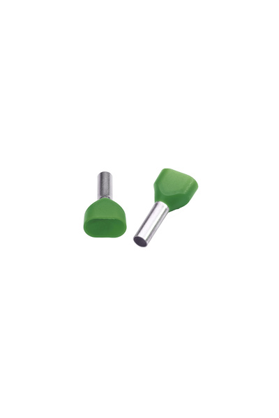 tbloc Ies 2x16,0/14 Green Double Entry Ferrule Isolated A Norm 50 Pack