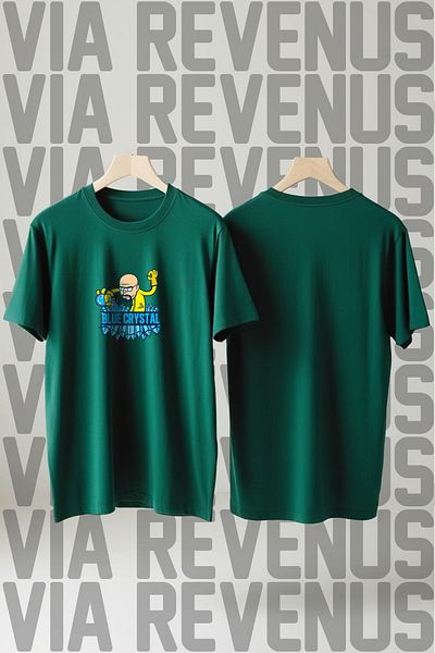 Vordevia Μπλουζάκι Unisex με φαρδιά εφαρμογή Walter White / Blue Cristal με στάμπα με λαιμόκοψη