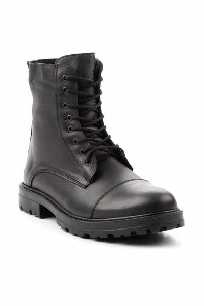 Bambi Siyah Hakiki Deri Erkek Bot & Bootie E02733083503