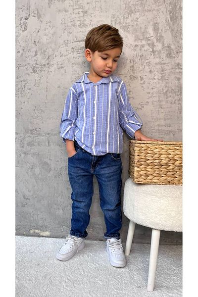 MİO Costum cămașă cu dungi pentru băiat