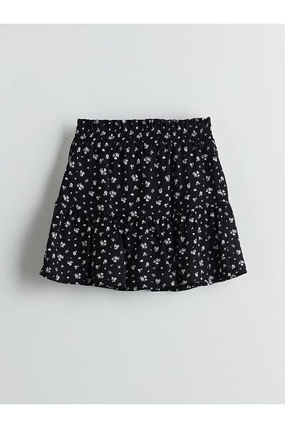 LC Waikiki New Season Elastic Waist Floral Girl's Short Skirt - S5L363Z4