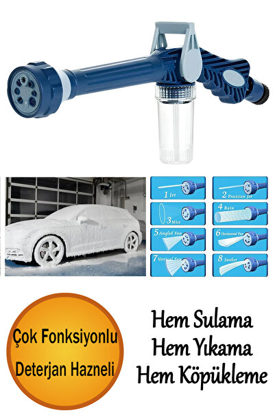 NUBLADO Bahçe Sulama Araç Yıkama Köpürtme Tabancası 8 Fonksiyonlu Deterjan Ha...