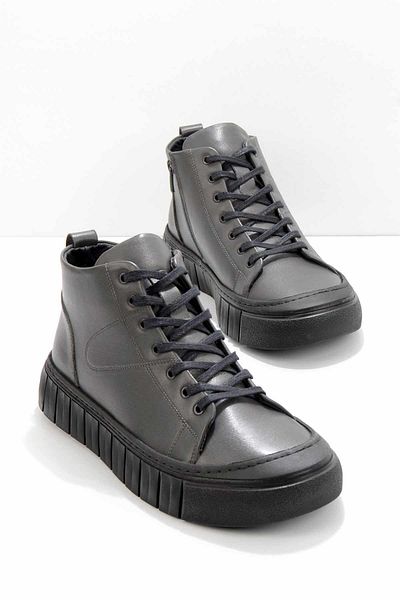 Bambi Gray Napa Genuine Leather Men's Boots & Booties E 02396048243