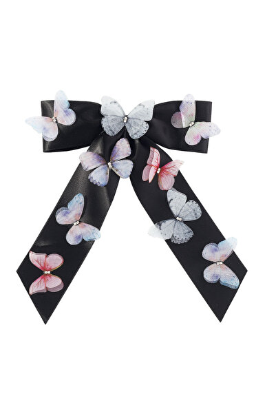 CSR AKSESUAR حجر الزركون الملون على شكل فراشة بإبزيم تلقائي على شكل فيونكة