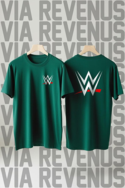 Vordevia Tricou unisex WWE / American Wrestling, cu imprimeu în față și în sp...