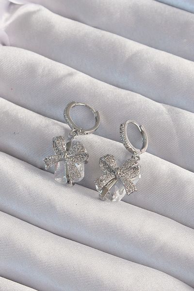 Skygo Silver Brass Huge Zircon Cubic Zirconia Hoop Earrings - Tj-bkp9312