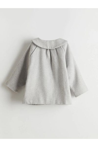 LC Waikiki Lcw Kids Gray Baby Collar Stamp Girl's Coat