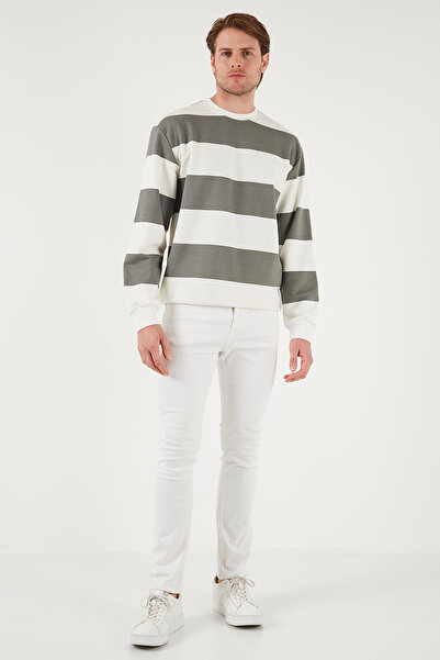 Buratti Cotton Striped Regular Fit Crew Neck Sweat for Men 5905790
