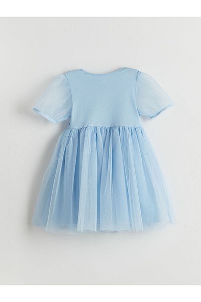 LC Waikiki Lilac Elsa Printed Girl's Combed Cotton Dress